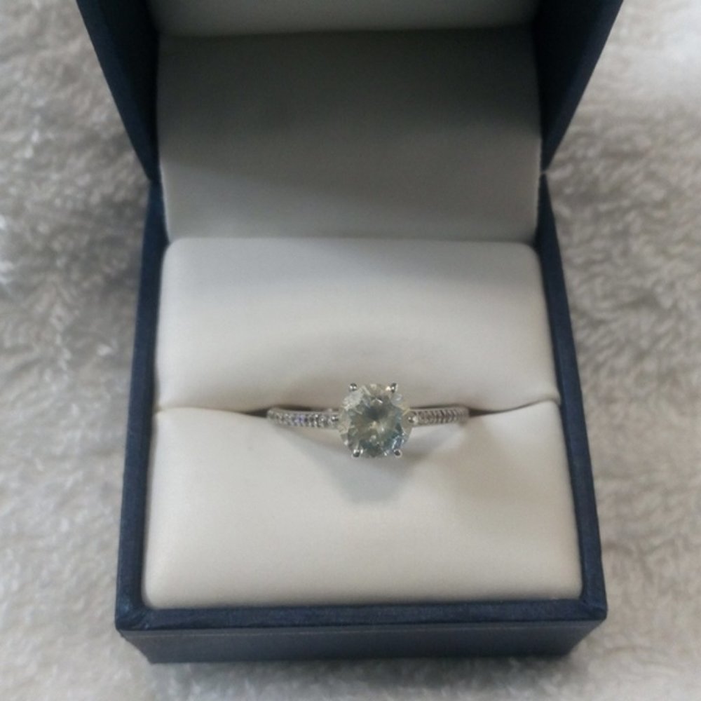 Sterling Silver CZ Solitaire Size 7